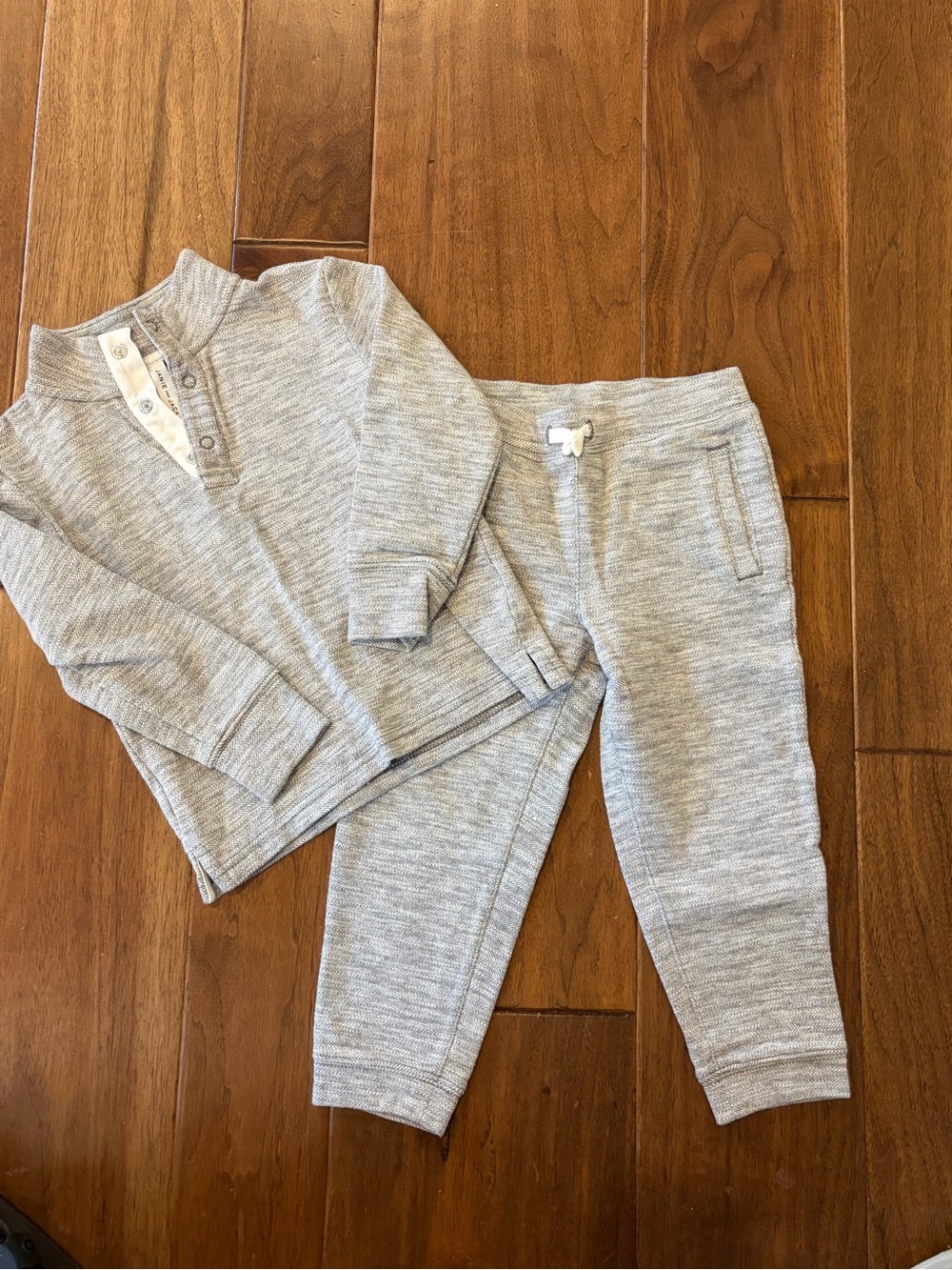 Janie and Jack Heather Gray Knit Jogger Set size 3T EUC